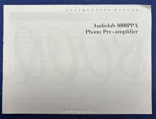 Audiolab 8000ppa phono manuale - audiolab,