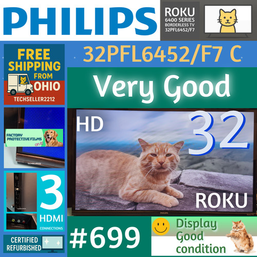 Philips 720p smart roku - philips, 32"