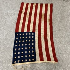 Bandiera americana 48 stelle vintage 3’x5’ epoca seconda guerra mondiale cotone antica bandiera USA vecchia sporca