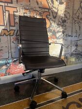 poltrona direzionale ERGONOMICA imbottita ecopelle MARRONE struttura CROMATA