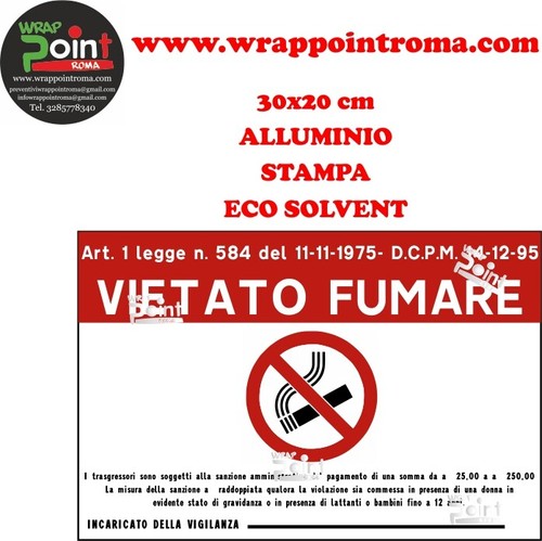 Cartello vietato fumare 20x30 - vietato,