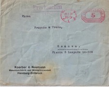 1929 GERMANIA AFFRANCATURA ROSSA SU COPERTINA COMMERCIALE DA AMBURGO ALL'ITALIA 