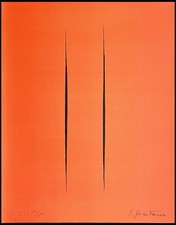 Lucio fontana litografia coa - litografia, [coa