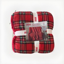 PLAID SCOZZESE IRGE 3 MISURE TARTAN IN MORBIDO FLANNEL CON PELLICCIA