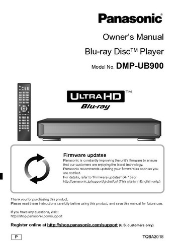 Panasonic dmp ub900 - panasonic, dmp-ub900