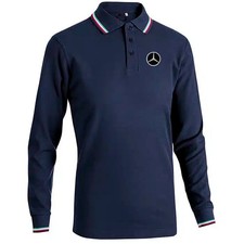 POLO MERCEDES RICAMATA SUL PETTO MANICA LUNGA