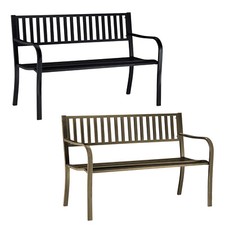 PANCHINA PANCA GIARDINO TERRAZZO 3 POSTI IN METALLO PER ESTERNO 135X60X85CM