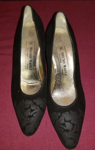 Bruno magli black suede pumps - bruno,