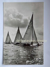 BASSIN D'ARCACHON Gironda barca vela sailing boat France CPA postcard cartolina