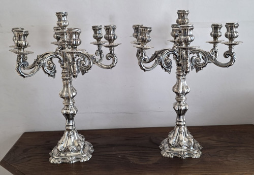 Candelabro opulento argento