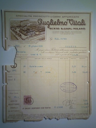 Fattura gugliemo vitali - "gugliemo,