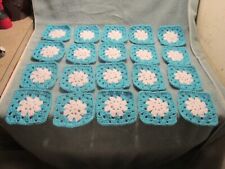 Lotto 20 Blocchi Quadrati Nonna 5" Turqua Uncinetto Afgano