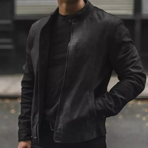Giacca uomo scamosciata nera