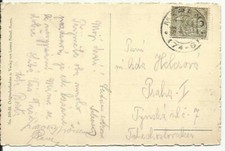 Cartolina per la Cecoslovacchia con 45 cent. Floreale 20.03.1923 Tar. Portorose