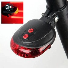 Lampada Posteriore per Bici a 5 LED Luce Laser Guida Notturna Fanale Posteri IT