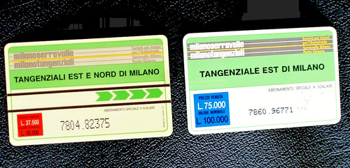 Schede viacard tangenziale - schede,