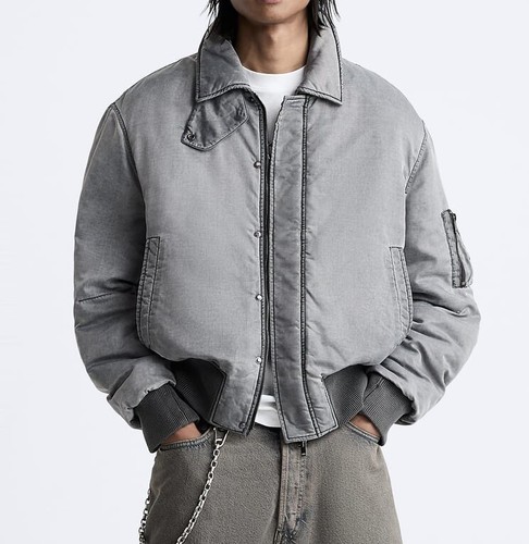 Zara gray bomber jacket - zara,