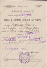 1950 VENEZIA Foglio congedo