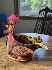 Ciotola in tessuto zuppa cozie fatta a mano gallo pollo fattoria country chic, cesto