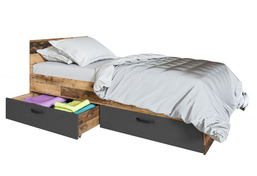 Letto singolo con cassetti - con,