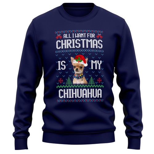 Felpa chihuahua natalizia - felpa,