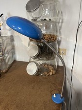 ? Lampada Da Tavolo Vintage Design Anni ‘70 Blu Interruttore Alla Base