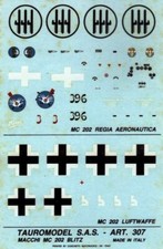 TAURO MODEL TM48/307 INSEGNE MACCHI 202 REGIA AERONAUTICA/LUFTWAFFE SCALA 1:48 