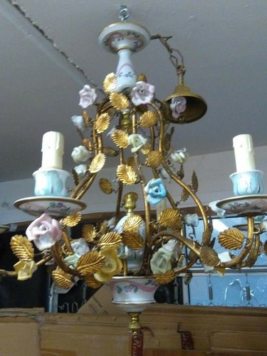 Lampadario vintage capodimonte - lampadario,