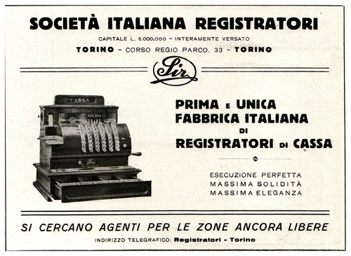 Pubblicita 1929 registratore - pubblicita',