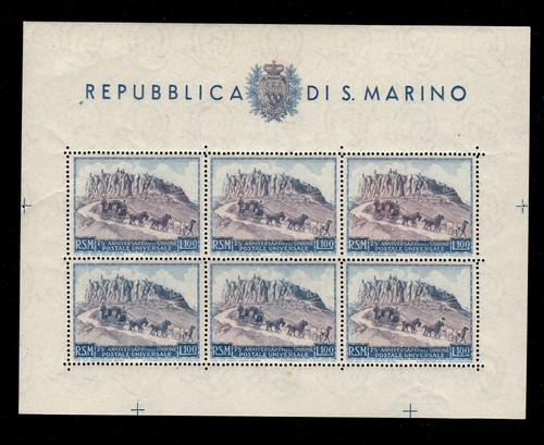 San marino 1949 upu - 100, lire