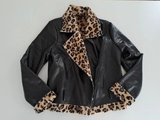 Giacca SHINE biker tg M 42-44it 12uk ecopelle donna leopardata giubbotto