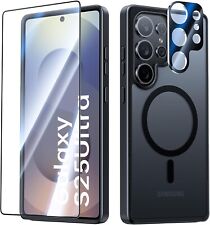 Custodia 3 in 1 + vetro protettivo per Samsung Galaxy S25 Plus ultra pellicola protettiva MagSafe 9H