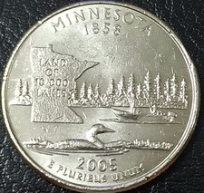 STATI UNITI AMERICA MONETA QUARTO DI DOLLARO MINNESOTA 2005 CIRCOLATA