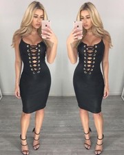 Abito aperto ecopelle Aderente