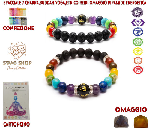 Bracciale chakra yoga reiki - bracciale, 7