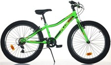 BICI 24 PLUS 6 VELOCITÀ FAT BIKE 24X3 AURELIA MTB BAMBINO VERDE DINO BIKES