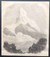 Stampa antica 1865 Monte