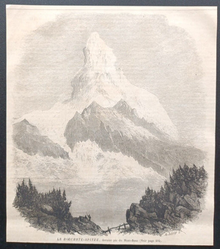 Stampa antica 1865 monte - 1865,