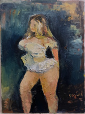 Dipinto Olio Figura Femminile