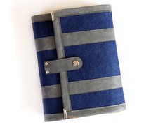 Gray Navy Felt A5 planner