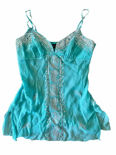 Y2k vintage bebe turchese seta - bebe,