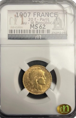 Moneda oro francos 1907 - oro,