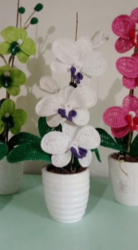 Lavoro all uncinetto - all'uncinetto:, orchidea