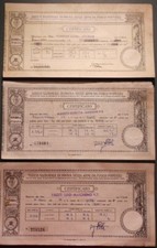 Certificati N. 3: Beretta, Franchi, Fausti. Banco Nazionale Prova Armi da Fuoco