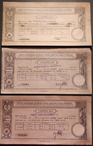 Certificati beretta - certificati, 3: