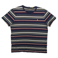 Polo Ralph Lauren Camicia Uomo XL Personalizzata Slim Fit Righe Girocollo Blu Rosso