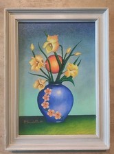 P. Sardella olio su tela "Vaso