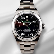 Rolex Air King 40Mm Quadrante Nero Acciaio Orologio Da Uomo 116900