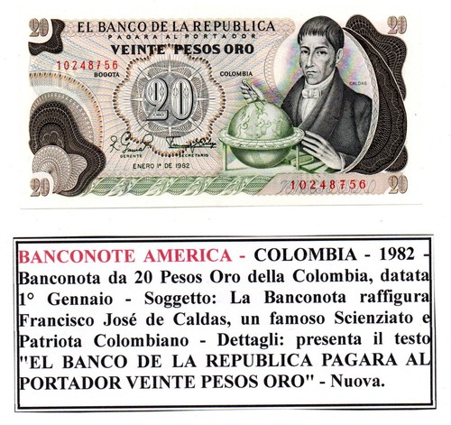 Colombia 1982 banconota da - -,