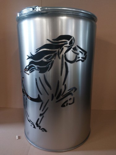 Bidone fuoco con cavallo - bidone,